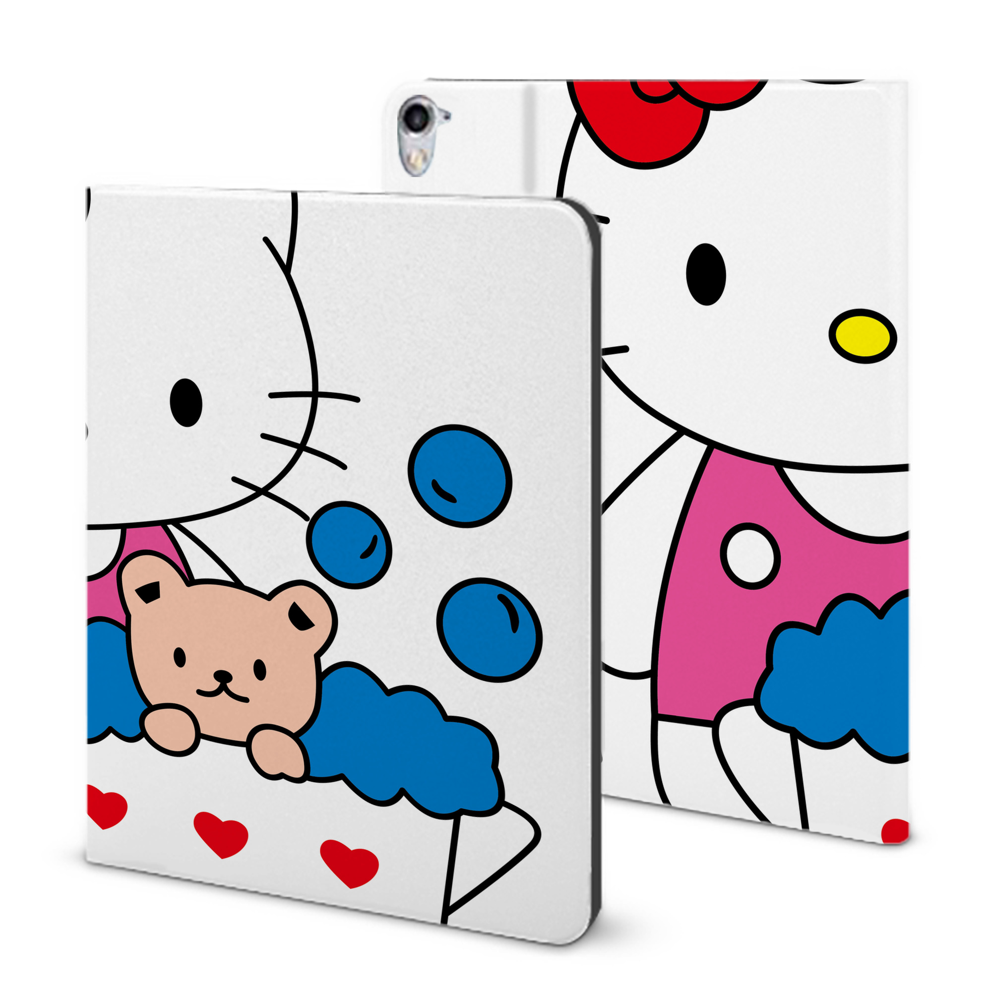 （画像用） Hello Kitty ハローキティ IPad ケース ブック型 PUレザー TPU 耐衝撃 軽量 薄型 ペン収納なし 全面保護 IPad 各モデル対応